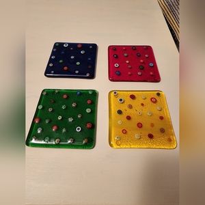 Rainbow glass coasters